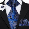 Wedding Tie Set Business Party lavoro classico all'ingrosso Paisely cravatta di seta stabilito Hanky ​​gemelli Lavorato a telaio cravatta degli uomini di