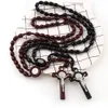 Résine Perles Cordon Chapelet Collier St Benoît Médaille Jésus Croix Pendentif Collier Catholique De Mode Bijoux Religieux