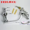 HEBUZHOU Plug Anal Ceinture de chasteté masculine Cock Cage en acier inoxydable Dispositif de chasteté Butt Plug Anneau de pénis Son urétral Bondage Costume T200628