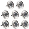 Solar luzes de terra 8 LED Solar luzes de disco impermeável ao ar livre Jardim Iluminação de paisagem para Yard deck Lawn Pátio Caminho passarela