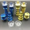 Titanyum Tırnak Gökkuşağı Renkli Dabber Aracı Kuvars Dish 10mm 14mm18mm Erkek Kadın 6 Arada 1 Domeless Gr2 Titanyum Tırnaklar WATE3903005