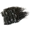 Afro Kinky Curly Clip In Human Hair Extensions Brasilianska 100% Remy Hair 120g / Set Jet Black Color 1 #