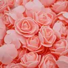 500 piezas / lote flores oso Flor de espuma artificial Pequeños accesorios rosas cabeza uso de celebración de boda para oso rosa 3.5 cm por hope13