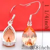 Commercio all'ingrosso 6 pezzi Luckyshine moda donna goccia d'acqua cubic zirconia orecchino placcato argento regalo di festa orecchino gioielli quotidiano