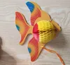 6pcs=1set Multicolor Tissue Paper Goldfish Tropical Fish Sea Creatures Hanging Children's birthday Party Supplies Ornament Decoration