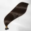 VMAE Top Quality Straight 12to26inch 60 # 2 # 27 # brown gold 613 Blonde Keratin Fusion Pre Bonded Virgin Remy I Tip Extension de cheveux humains