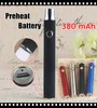 MOQ 10Pcs Preheat 380mAh Variable Voltage Bottom Charge 510 Vape Battery & USB Charger for Amigo Liberty Vaporizer Pen Cartridges