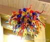 Anpassad Modern Art Decor Blown Glass Chandleiers Multi Color Murano Ceiling Lampor för vardagsrum H Otelpendant Lampor