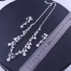 Luxo Sliver Banhado Rhinestone Cristal Faux Pérola Colar + Brinco Jóias Conjunto para Noiva Noiva Noiva Frete Grátis