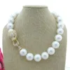 Charming 16 mm white shell pearl necklace micro inlay zircon dragon head accessories necklace long 48 cm