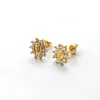 Trendy Gold Color Virgin Mary Earrings CZ Rainbow cubic zirconia Micro Pave Stud Earrings Jewelry Women Gift ER919