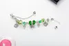 Nova pulseira de pingente de contas de vidro verde para Pandora joias banhadas a prata de alta qualidade DIY pulseira feminina com caixa original aniversário