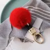 Cute Real Genuine Fur Ball Pompom Bag Charm Keychain Pendant Keyring Tassels