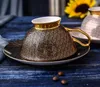 Tazza di caffè vintage con piattino e cucchiaio in porcellana tazza di caffè in ceramica e piattini impostare tazze da tè bevande