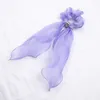 INS Ribbon Silk Scrunchies Bandas de cabeça anel de metal Scrunchie Shiny elástico bandas de cabelos meninas Cabelos de cetim Acessórios para o cabelo Mulheres 2019853