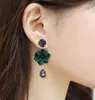 Quality Enamel Flowers Dangle Earrings For Women Lady Fashion Earring Teardrop Crystal Chandeliers Party Jewelry Gifts