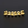 Hip Hop Gold Zähne Grillz Drip 8 Zähne Grills Dental Cosplay Unten Unteren Zahn Kappen Rapper Mund Schmuck Party Geschenk4725655