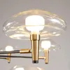 Lampadario a LED postmoderno Illuminazione in ferro Lampada da pranzo in vetro deco Lampade a sospensione per soggiorno Lampade a sospensione per camera da letto