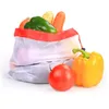 بقالة التسوق حقيبة البوليستر الرباط الفاكهة والخضر حقيبة قابلة لإعادة الاستخدام صديق للبيئة التسوق التخزين حمل المتوسطة الحجم