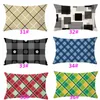 Printed Plaid Pillow Case Cover Europe Peach Suede Cushion Cover For Sofa Car Home Decoration Xmas Supplies XD22622