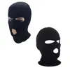 Black Knit 3 Hole Ski Mask Balaclava Motocycle Cycling Caps Hat Full Face Shield Beanie Cap Snow Winter Warm4012176