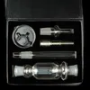 Nector Collectors Mini Dab Straw With Titanium Tip 10mm Joint Oil Burner Handrör Dabber Dish Nector Collector Set NC013676505