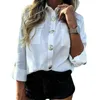 Women's Blouses & Shirts Casual Office Button Long Sleeve Women Blouse Fall Winter Basic Solid Vintage Lady Chiffon Tops Clothing1