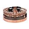 4 stks Romeinse Cijfer Armbanden Stalen Paar Bangle Crown Armbanden Voor Vrouwen Mannen Liefde Sieraden Valentijnsdag Gift