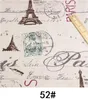 Eiffel Tower Patchwork Printed Cotton Linen Fabric For DIY Quilting & Sewing Placemat Bags Material 155CM width