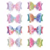 3.5 pulgadas Glitter Bow Butterfly Hair Clip Horquillas Niñas Gradiente Rainbow Color Hair Pins Accesorios Headwear Party Beach Decor 8Colors D6408