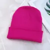 22 Şeker Renkleri Çocuklar İçin Örgü Şapka Bebek Kış Moda Beanie Düz Renkli Çocuklar Yün Kapağı Sıcak Toptan Tutun