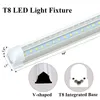 Światła sklepu LED 8FT zimno białe 6500k V kształt T8 8 FT 72watt Zintegrowany oświetlenie rurowe Podwójne strony LED 4 FT Tube Bulb