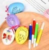 Kit DIY para pintura de ovos de Páscoa com canetas aquarela Cesta de caça de Páscoa Enchimentos de materiais para sala de aula Preenchendo guloseimas lembrancinha de festa PRESENTE