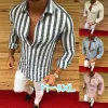 Mens Formell tröja Män Striped Dress Designer Casual Luxury Shirts Regular Fit Shirt