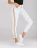 Jeans Monbeeph Jeans a vita alta Jeans skinny patchwork a righe laterali da donna Pantaloni casual abbinati Slim bianco slim