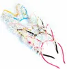 LED Bunny Ear Headband Light Up Rabbit Long Ears Hairband kids Adult Wedding Halloween Christmas Birthday Party Glow Decorazione favori