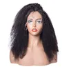 150% Densidade Dianteira Do Laço Frente Kinky Curly Peruca 9A Mongol Afro Encaracolado cabelo Humano 360 rendas frontal Perucas de Linha Fina Natural para mulheres Africano Americano