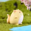 かわいい動物の装飾脂肪黄色猫ミニチュア置物マイクロ - 風景PVC飾りクラフト工場ポット盆栽CactiアクセサリーDIY Fairy Garden