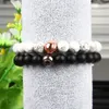 Green Eye Wolf Sieraden Leeuw Armbanden Hele 5 Sets 8mm Stenen Kralen Baseball Kroon Rvs Voetbal Armband voor Love229H