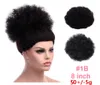 Drawstring rabo de cavalo sintético 12 '' e 8 '' curta Afro Kinky Curly Bun Kanekalon para mulheres negras / brancas