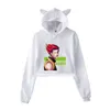 Anime hunter x hunter hisoka colheita topo hoodie adolescente meninas kawaii gato orelha recortada moletom curto com capuz pulôver feminino topos1037399