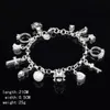 Hart Cross Charm Armbanden voor Vrouwen 925 Sterling Verzilverd Mode Lock Star Moon Diamond Link Chain Girl Gift Jewelry met stempel 21cm