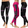 Yoga Outfits Women Gun Printed Pink Pants Push Up Fitness Gym Sport Leggings Tight Pencil Leggins Slim Dance Party Clothing1