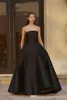 Robes de soirée noires élégantes sans bretelles une ligne SweepTrain robe formelle en satin robes de soirée robes de soirée robes de soirée