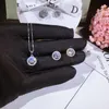 Luxury Jewelry Set New Arrival Handmade 925 Sterling Silver Round Cut White Topaz CZ Diamond Gemstones Women Necklace Stud Earring Pendant