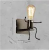 Vintage Metal LED Duvar Lambaları Yaratıcı Yatak Odası Başucu Duvar Işıkları 1/2 Kafaları Endüstriyel Dekor Siyah / Beyaz / Kırmızı Demir Wandlamp