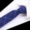Nowe Klasyczne Krawaty Dla Mężczyzn Biznes Paisley Dark Red Burgundy Jacquard Woven 100% Bawełna Tie Plaid Wedding Party Men's Tie Nectie