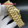 Big Diamonds Bezel Wrist Watch 43mm Iced completo Gold Aço inoxidável Caixa de ouro Face Automática Relógios 333s