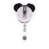 50PCSLot Cute Key Rings Cartoon Mouse Head Enamel Rhinestone Nurse Medical Gift Retractable Animal ID Name Badge Reel Holder6860667