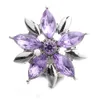 10st / lot snap knäppas smycken färg rhinestone blomma snap knappar passar 18mm armband bangles diy smycken